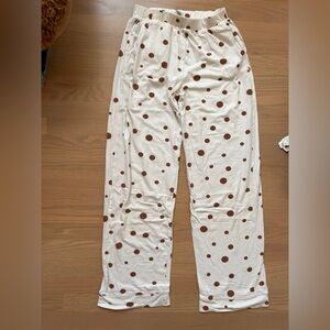 Madewell White and Brown Polka Dot Pants - XS